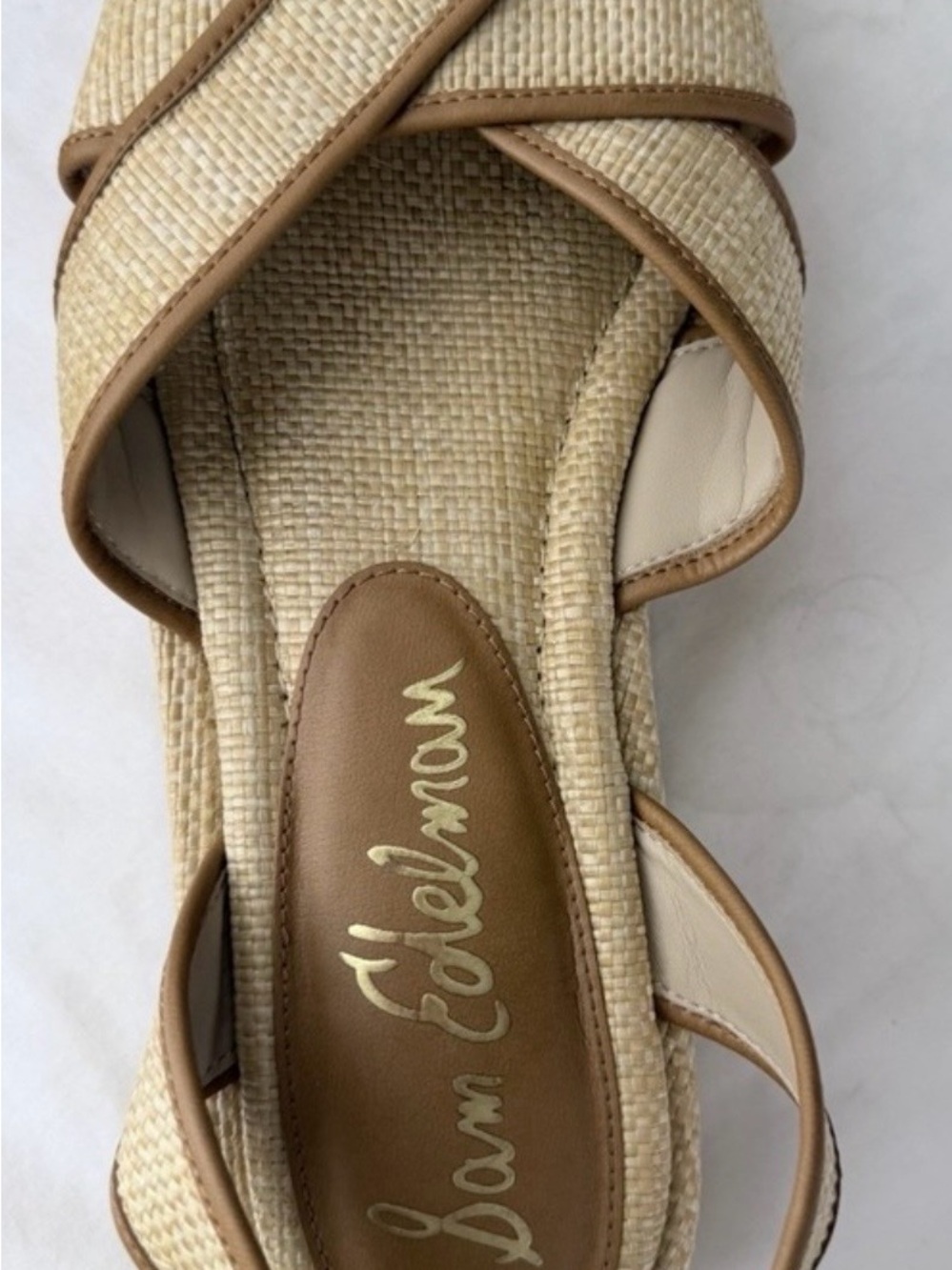 Sam Edelman Nylie Platform Ankle Strap Sandal Womens Size 10M Bleached Beachwood - Picture 7 of 8